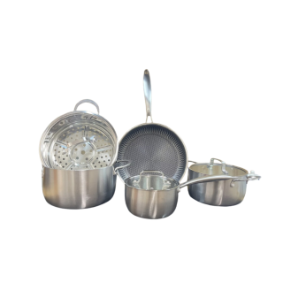 Bộ nồi inox 8 món đáy liền Prato Luxury 6868, bảo hành 24 tháng