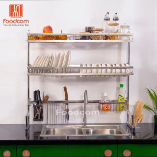 Kệ bát inox Foodcom liền khối đa năng loại 2 tầng - 85cm- FC- LK85-2